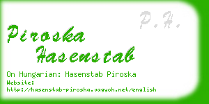 piroska hasenstab business card